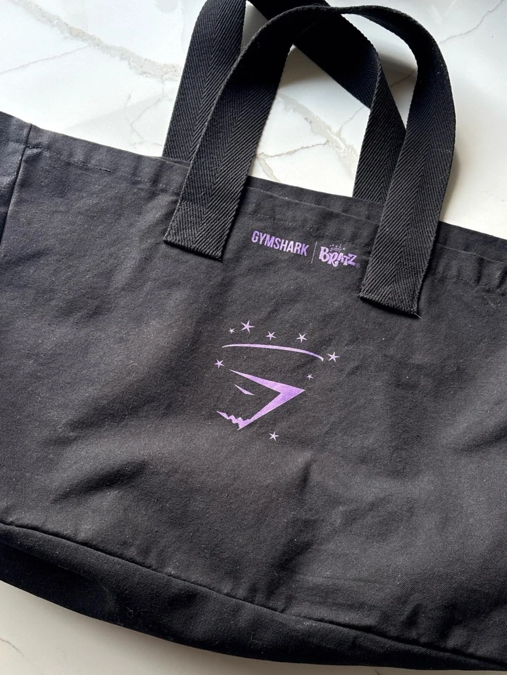 GYMSHARK X BRATZ Black Tote with Purple Logo